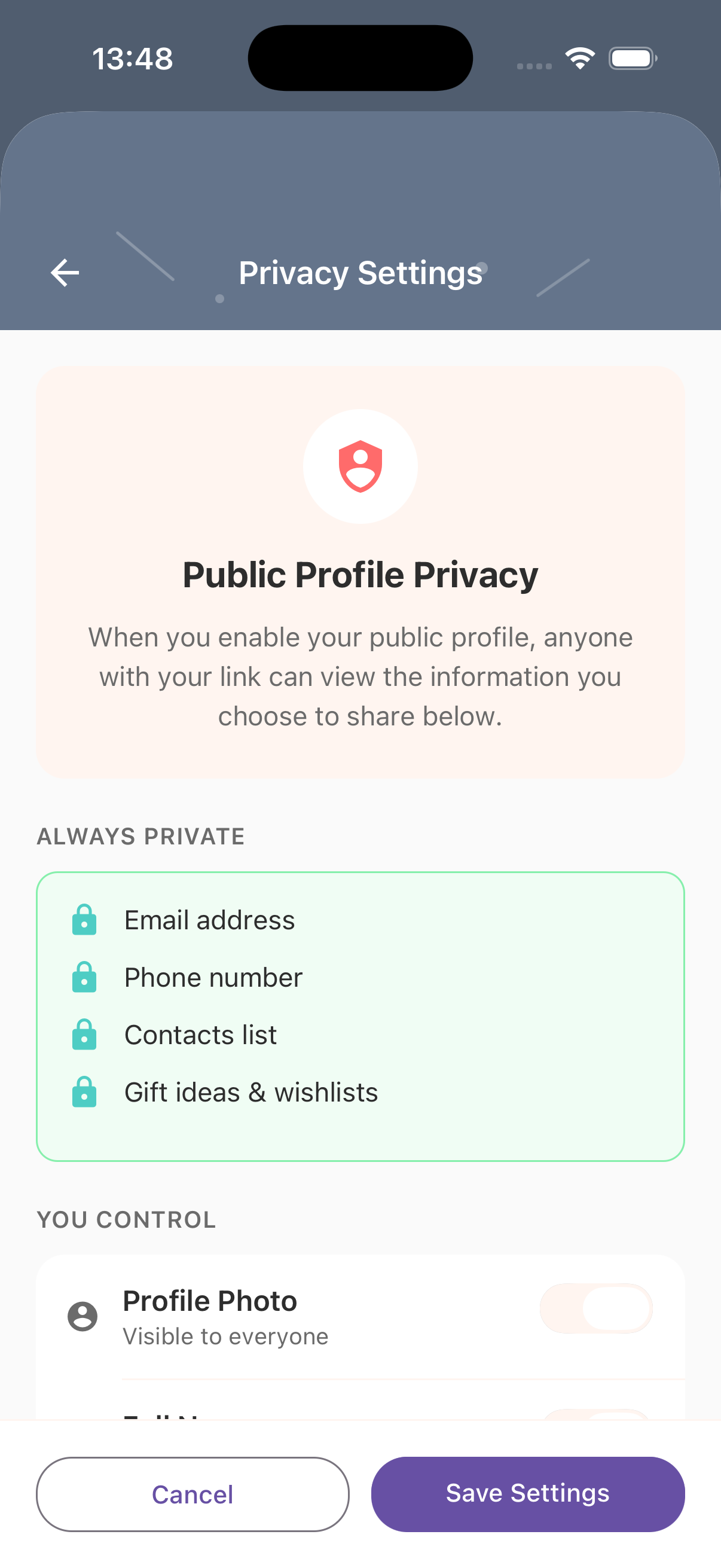 Privacy Settings